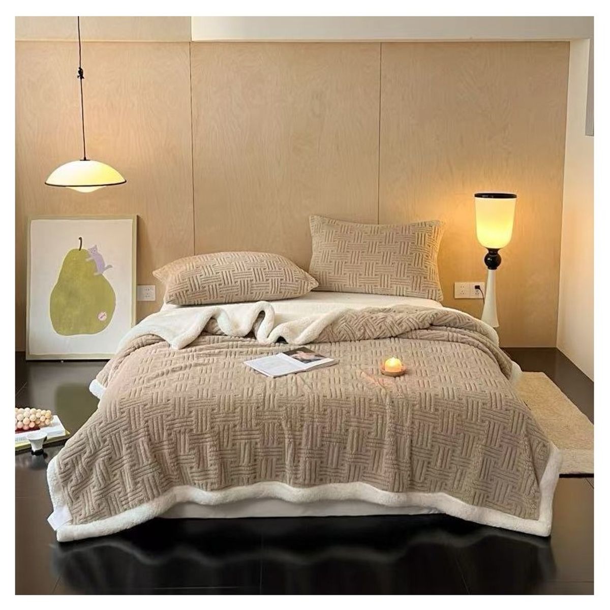 COMPRAPO - Frazada Manta Polar Sherpa Térmica Liviana Nordic 2 Plazas Coffe