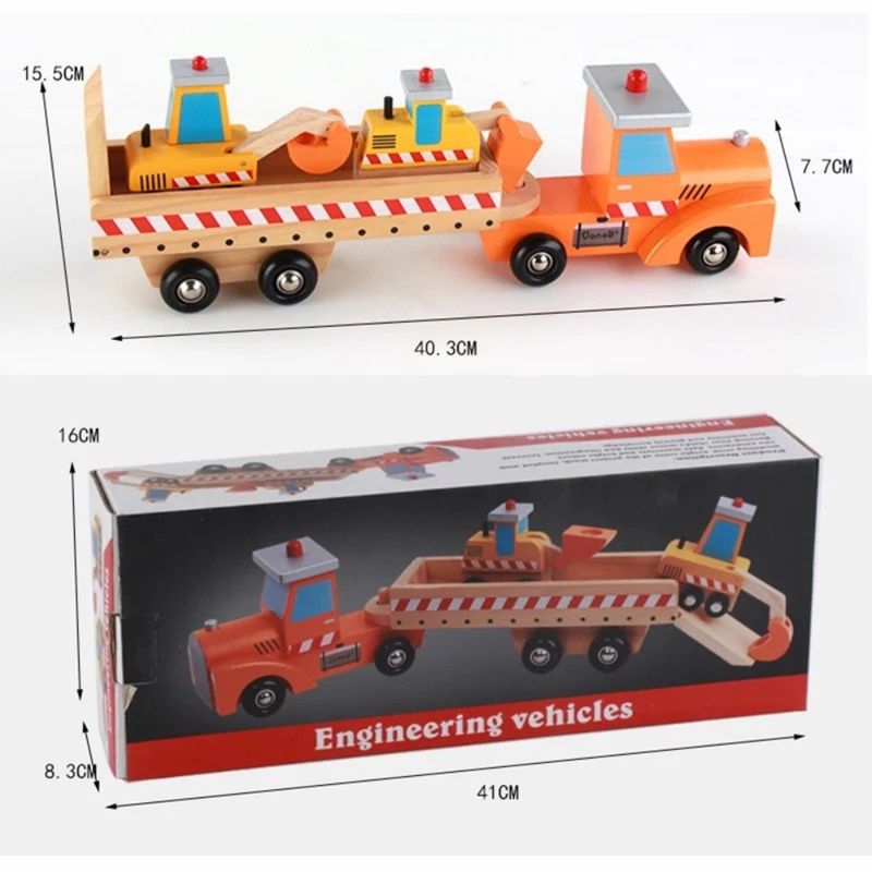 GENERICO - Camión Transportador De Coches De Madera De Juguete