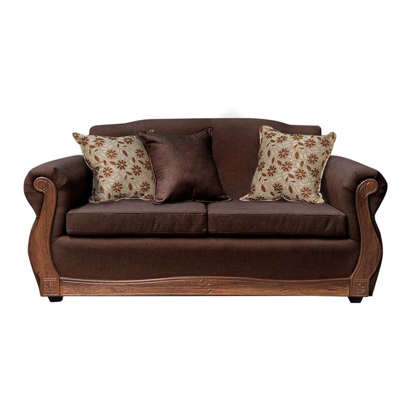 AMERICA DECORA - Sofá Para 3 Personas Gran Santi Chenille Café Oscuro X