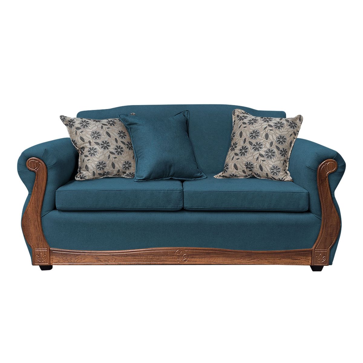 AMERICA DECORA - Sofá Con Resorte Estructural 3 Cuerpos Gran Santi Chenille Azul X