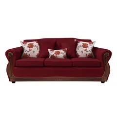 AMERICA DECORA - Sofá Para 4 Personas Gran Santi Chenille Rojo X