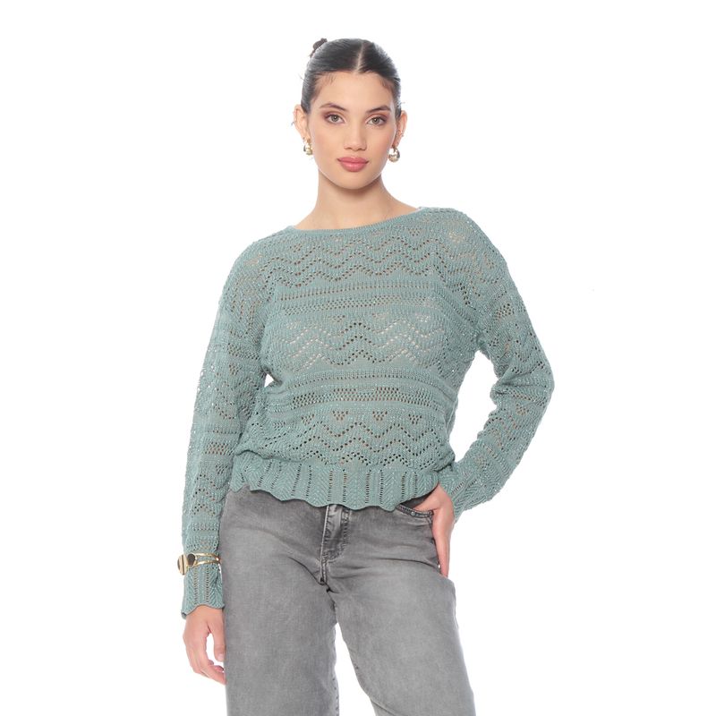 WADOS - SWEATER MANGA LARGA CON LUREX  ESCOTE REDONDO