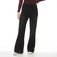 WADOS - JEANS WIDE LEG TIRO ALTO PRETINA BASICA 1 BOTON