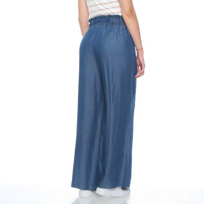 Imagen 2 del producto PANTALON LYOCELL WIDE LEG TIRO ALTO PRETINA ELASTICADA CON LAZO
