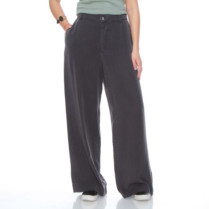 WADOS - PANTALON WIDE LEG LYOCELL TIRO ALTO PRETINA ELASTICADA