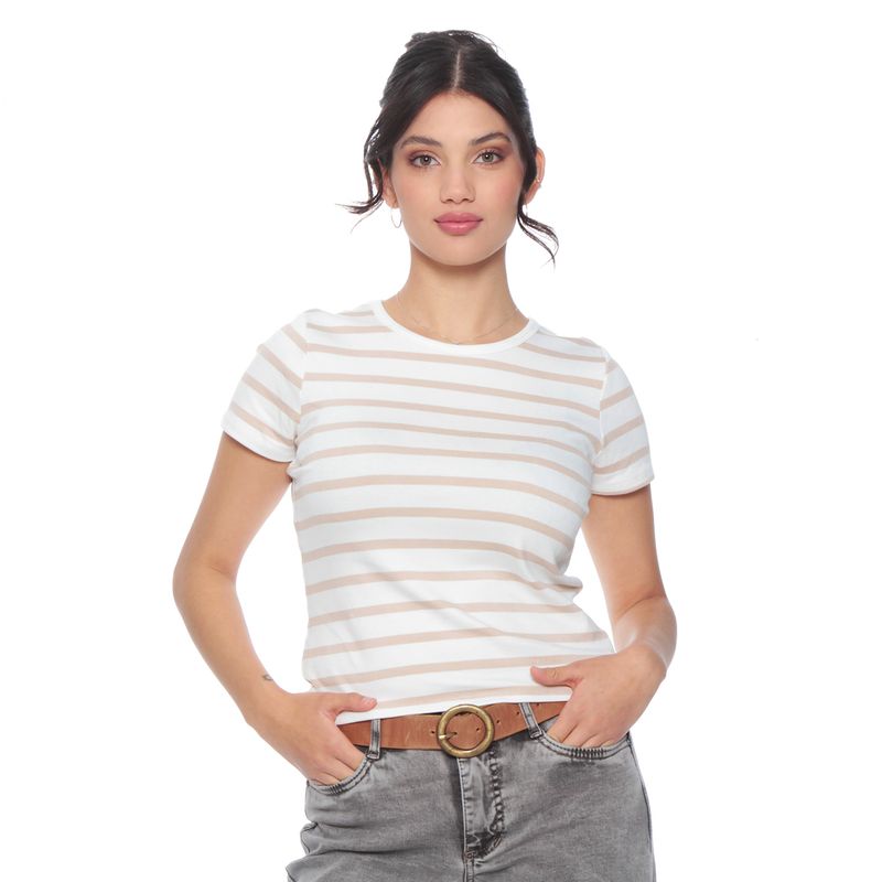 WADOS - POLERA MANGA CORTA LISTADA ESCOTE REDONDO