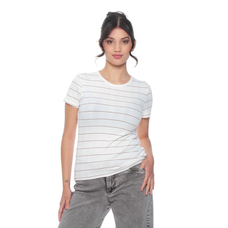 WADOS - POLERA MANGA CORTA LISTADA ESCOTE REDONDO