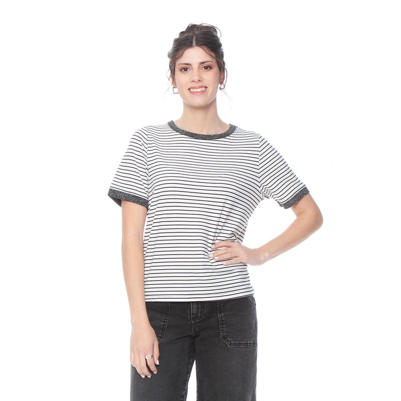WADOS - POLERA MANGA CORTA LISTADA ESCOTE REDONDO