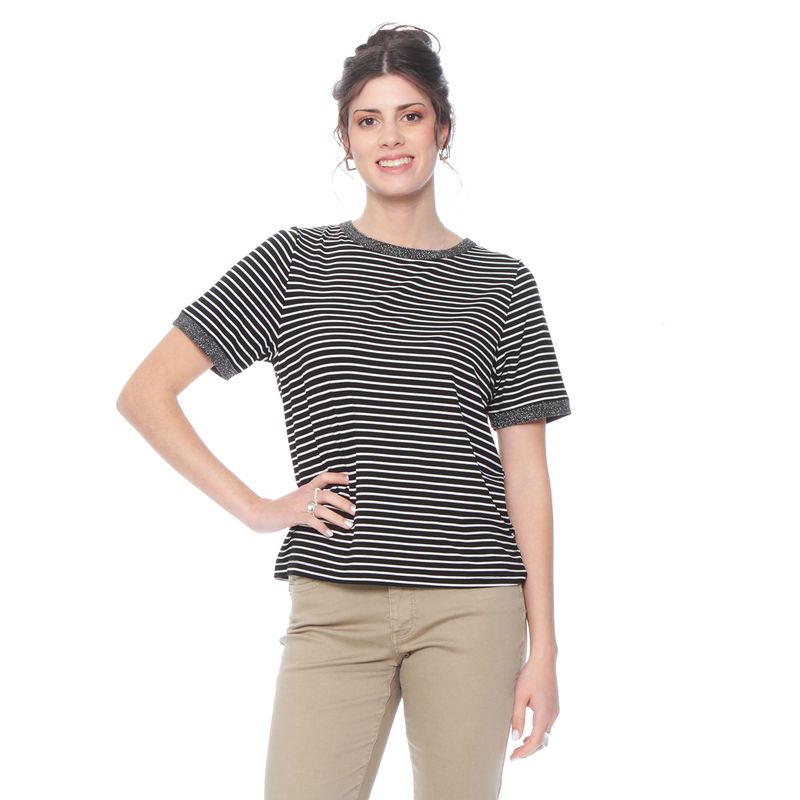 WADOS - POLERA MANGA CORTA LISTADA ESCOTE REDONDO