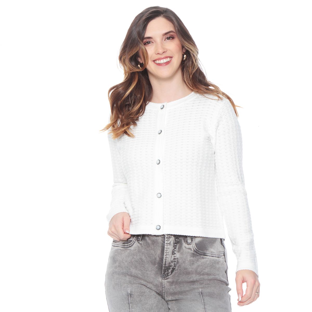 WADOS - CHALECO MANGA LARGA ABOTONADA ESCOTE REDONDO