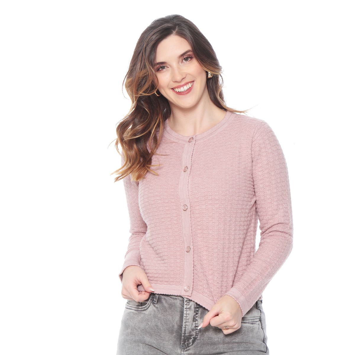 WADOS - CHALECO MANGA LARGA ABOTONADA ESCOTE REDONDO