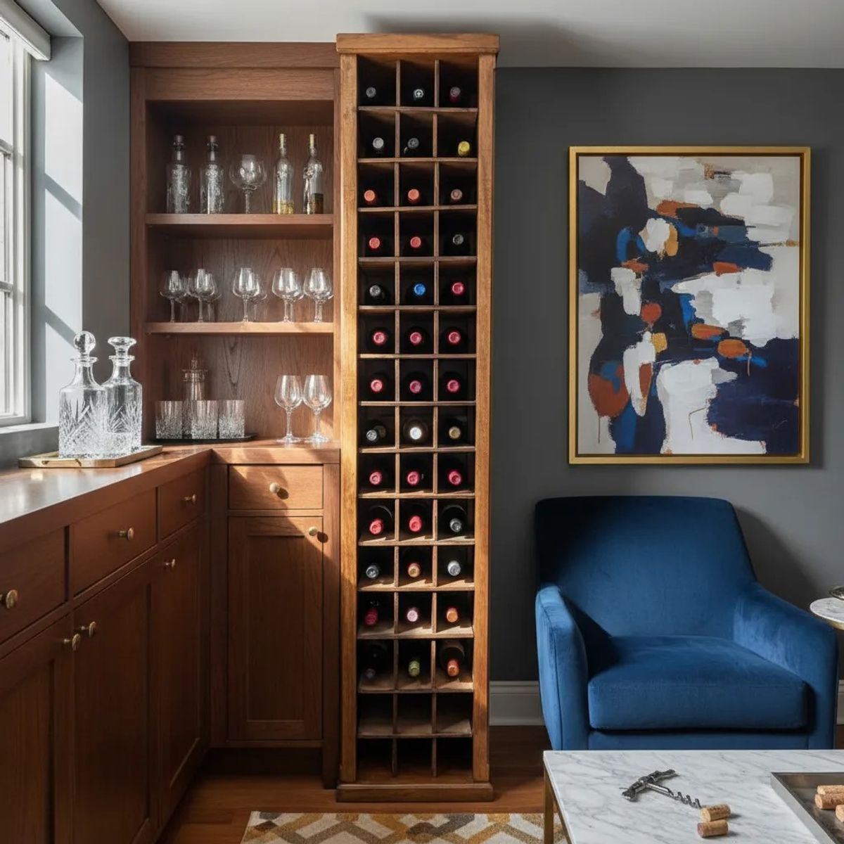 GENERICO - Cava vinos Madera Vertical 45 Botellas