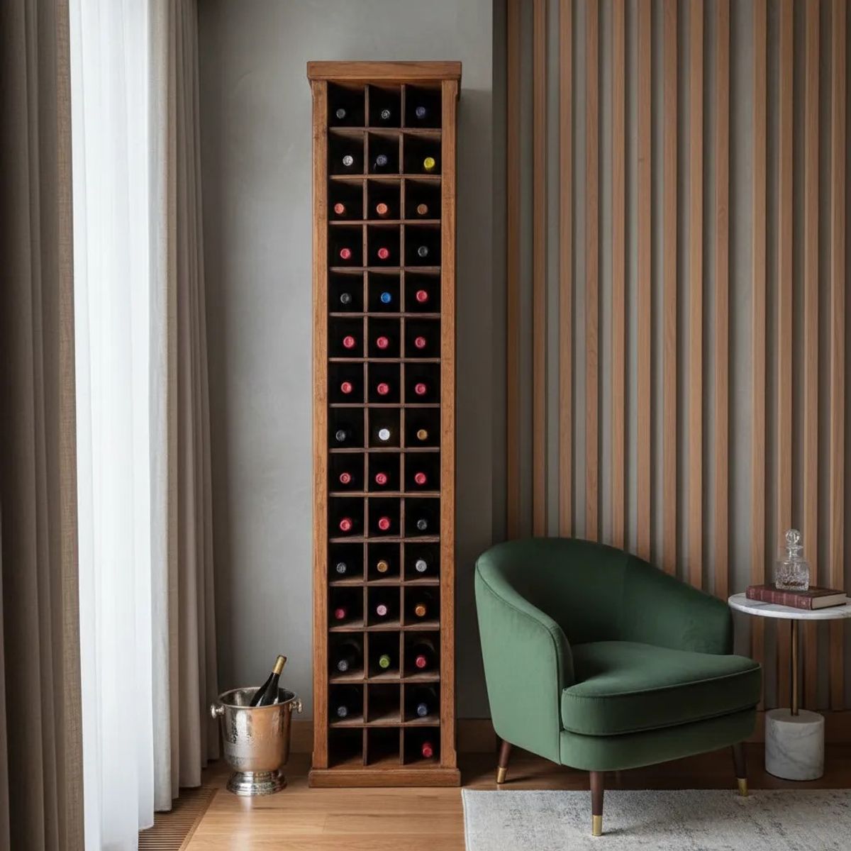 GENERICO - Cava vinos Madera Vertical 45 Botellas