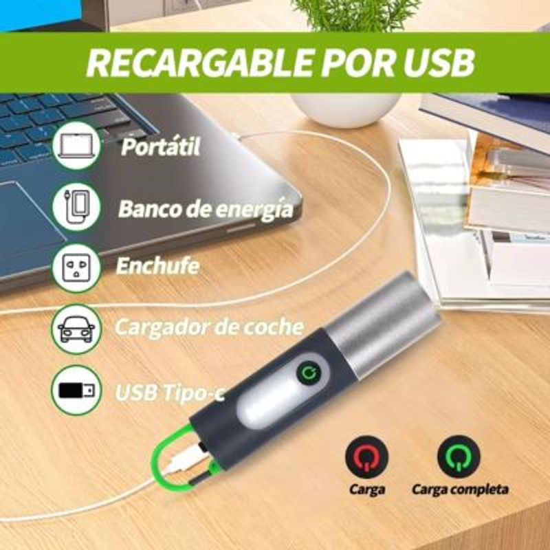 GENERICO - Linterna Multifunción Recargable para Exteriores  LED 800 lm