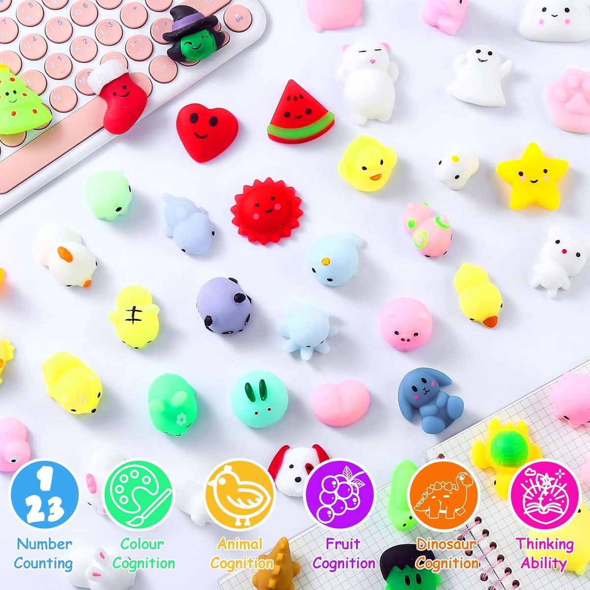 GENERICO - 50 Juguetes Mochi Squishy Para Juguetes De Caja Del Tesoro