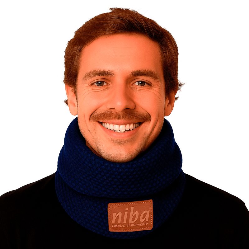 NIBA - Bufanda Hombre Circular Azul 2 Niba