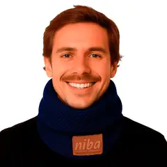 NIBA - Bufanda Hombre Circular Azul 2
