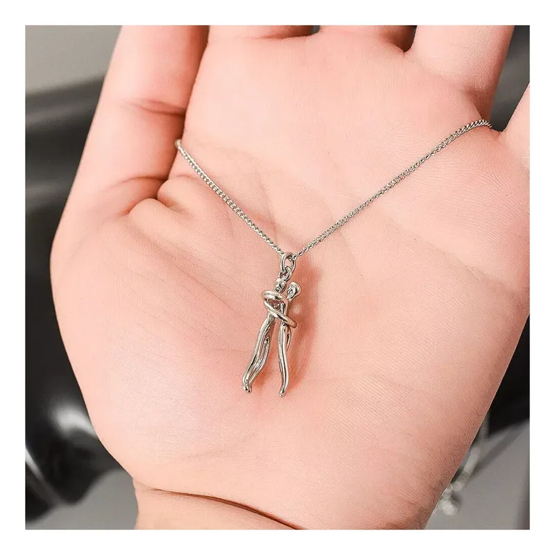 ZG JOYAS Collar Pareja Novios Abrazados Amor Regalo San Valentin