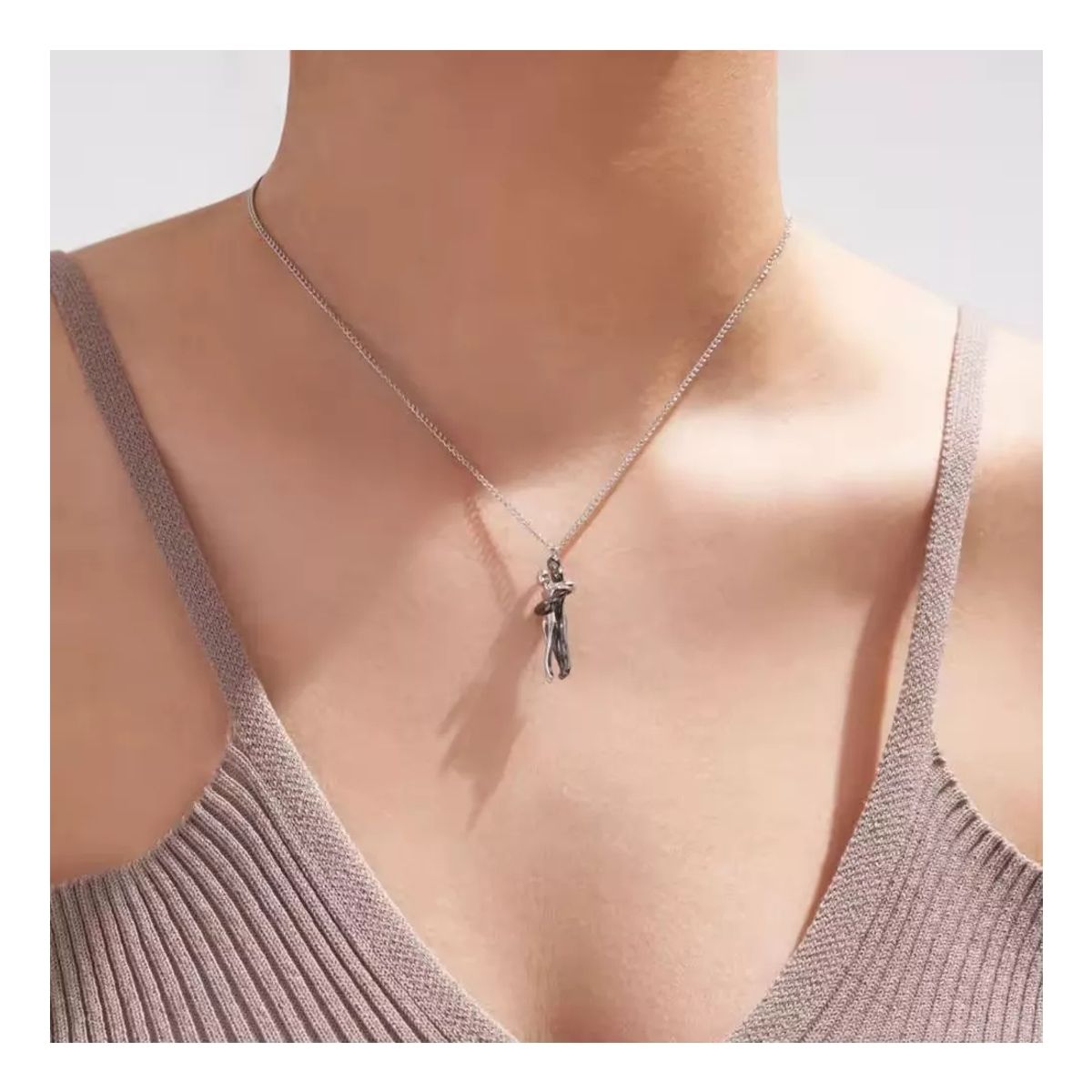 ZG JOYAS - Collar Pareja Novios Abrazados Amor Regalo San Valentin