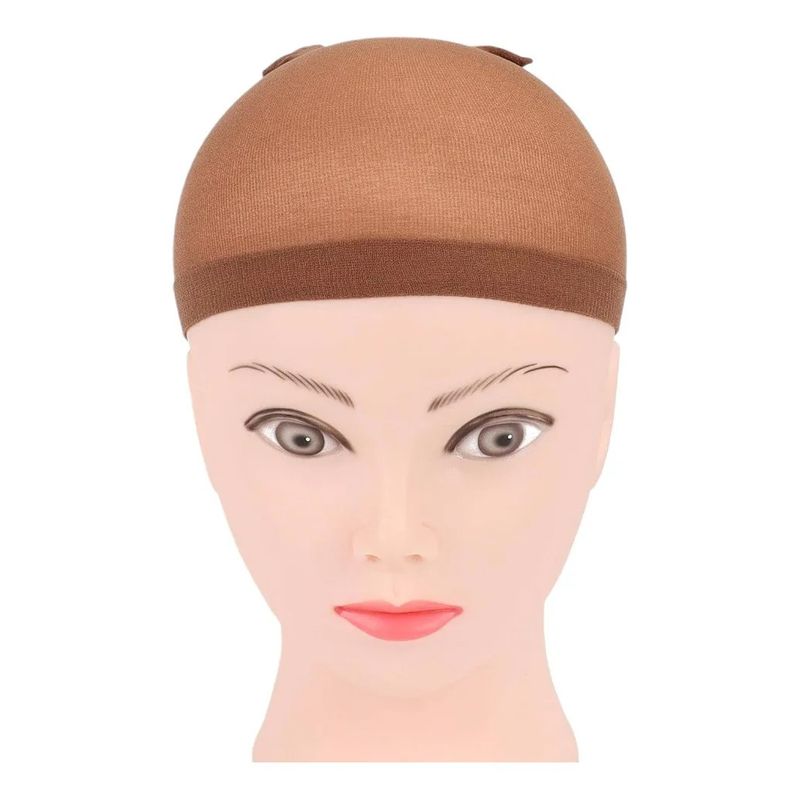 GENERICO - Set 2 Gorros Negro Con Mayas Invisible Para Peluca Marron claro
