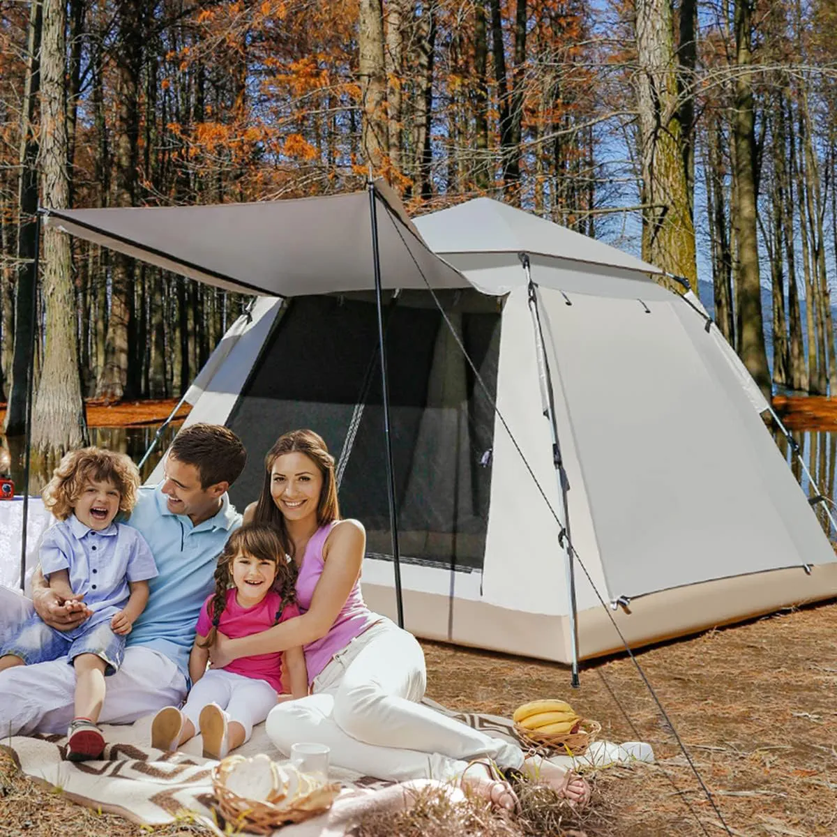 ELEMENT DESIGN - Carpa Instant Camping 4 Personas con 2 Puertas y 2 Ventanas