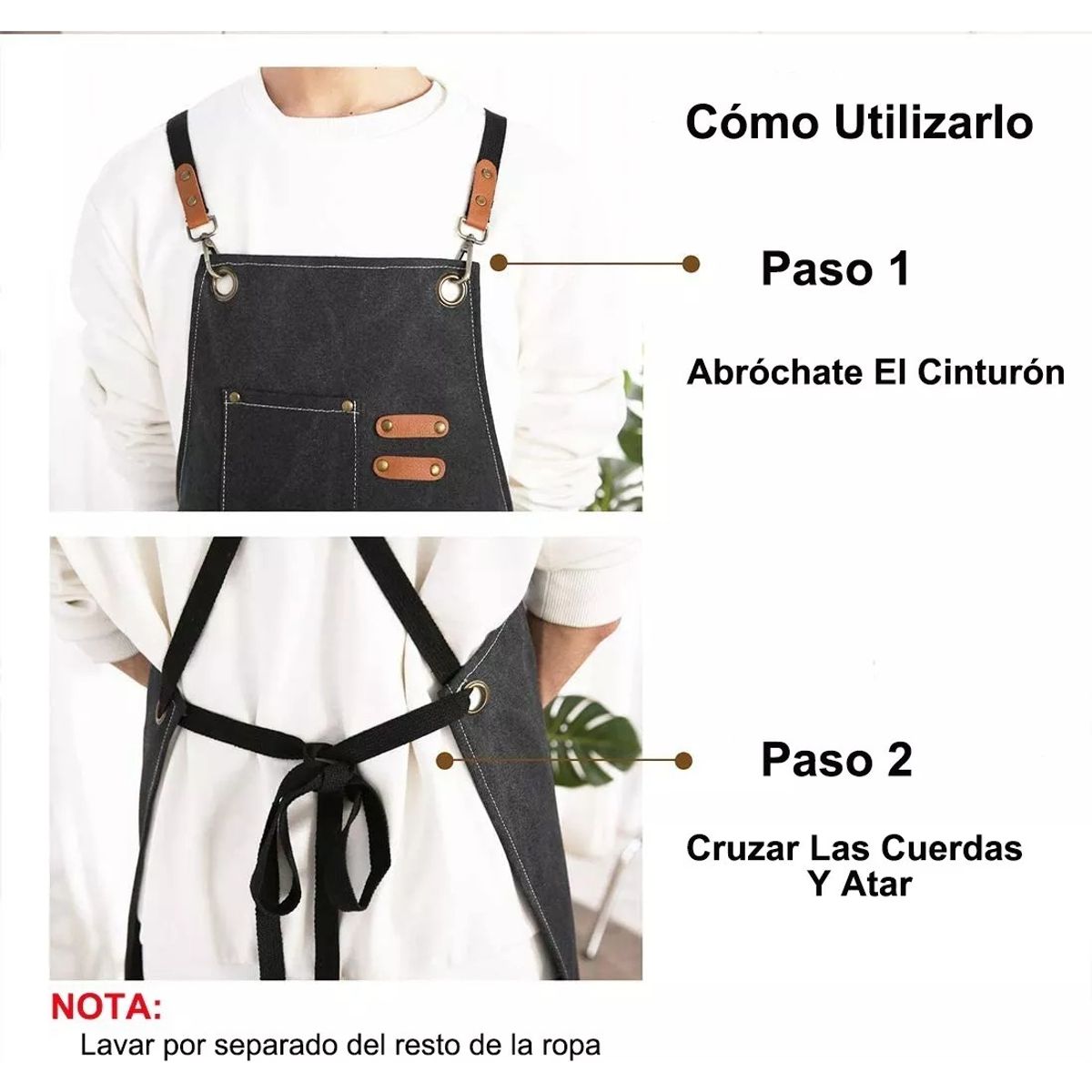 EDWINAYY - Delantal De Carpintero Delantal De Trabajo Lona Engrosada