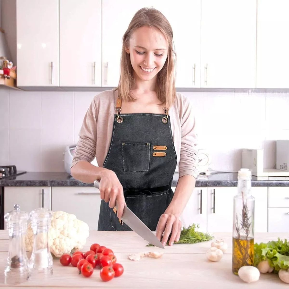 EDWINAYY - Delantal De Carpintero Delantal De Trabajo Lona Engrosada