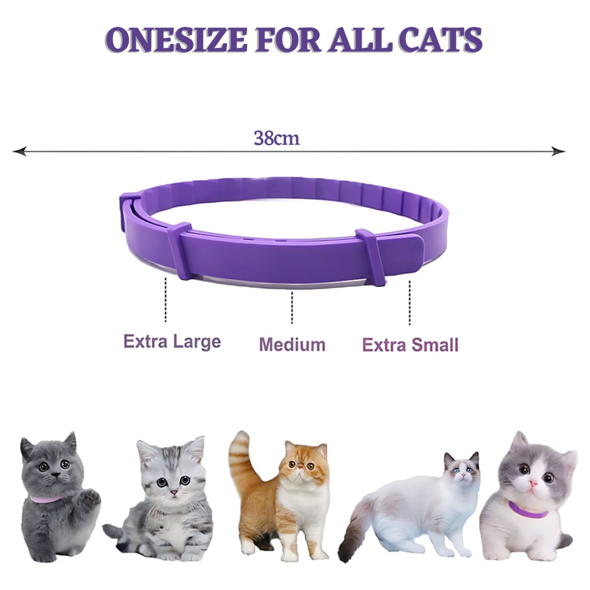 GENERICO - 2pc Collar Calmante Gatos Ajustable Calma Ansiedad Relajante