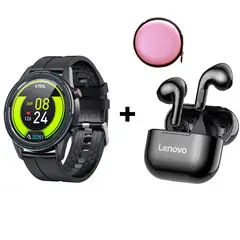 LENOVO - KUMI GT3 reloj inteligente deportivo y combo Leovo LP40 - Negro