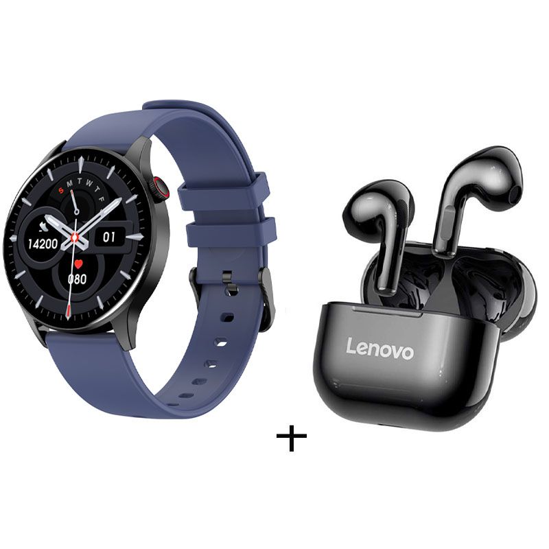 LENOVO - Reloj inteligente deportivo Y85 y Lenovo LP40 Auriculares - Negro