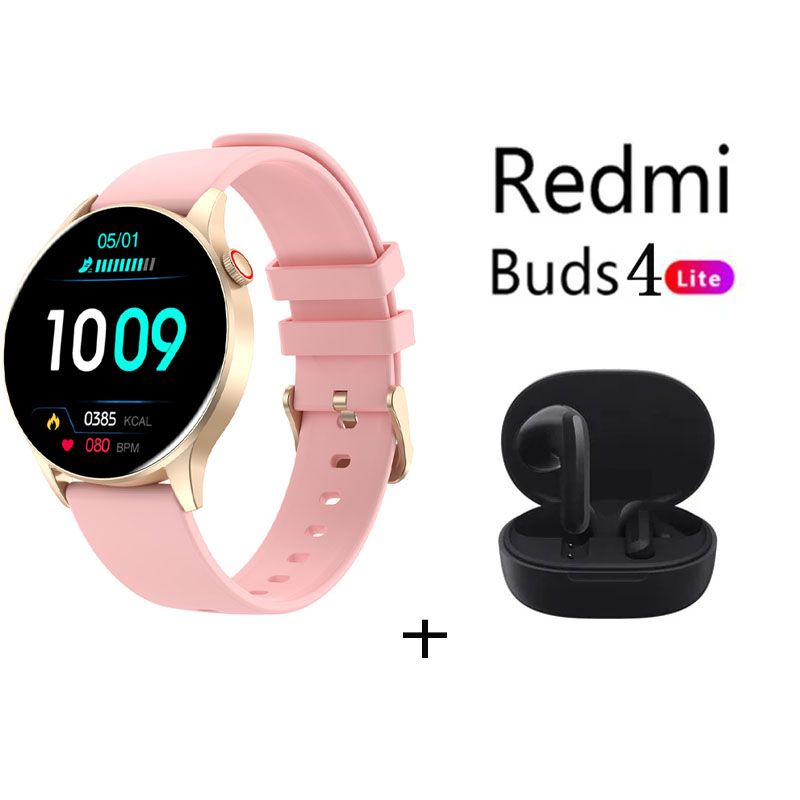 XIAOMI - Reloj inteligente deportivo Y85+Audifonos Redmi Buds 4 Lite - Rosa