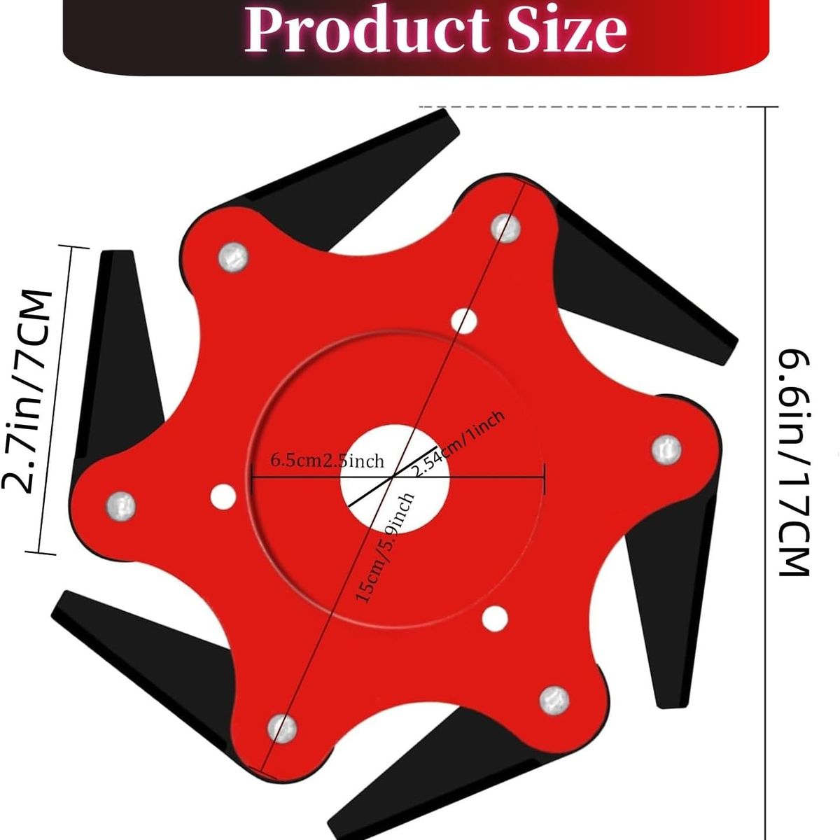KUANGYE - Discos 6t - Cabezal De Corte De Acero De 6 Cuchillas