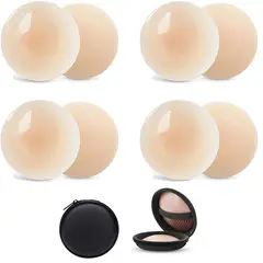 KUANGYE - Cubre Pezón De Silicona Reutilizable 4 Pares +estuche