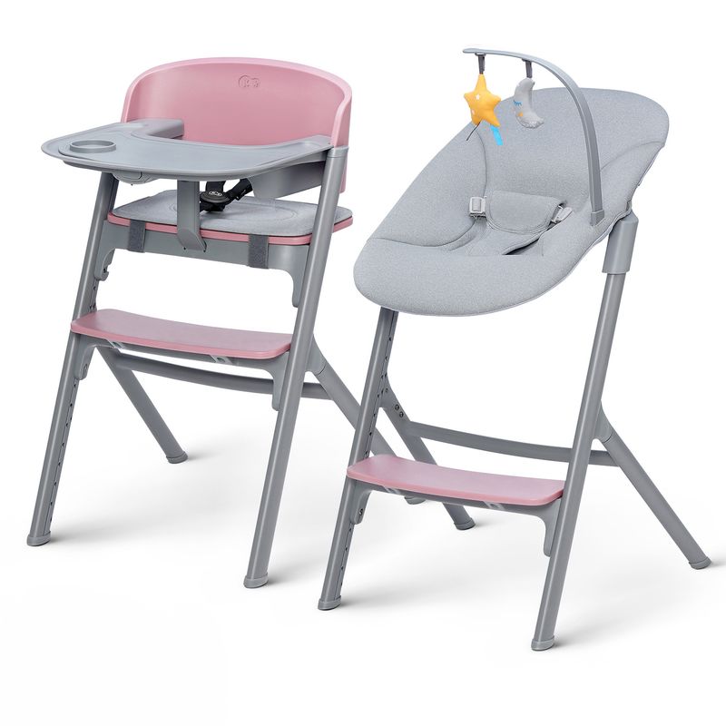 KINDERKRAFT - Silla de comer evolutiva LIVY 4 en 1 Pink + Calmee