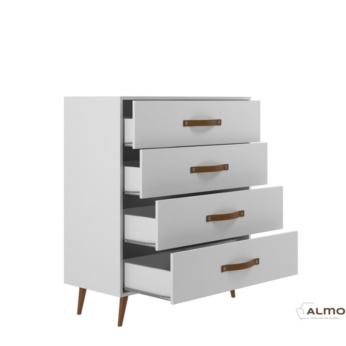 ALMORE - Comoda Brasil 4 Cajones Blanco