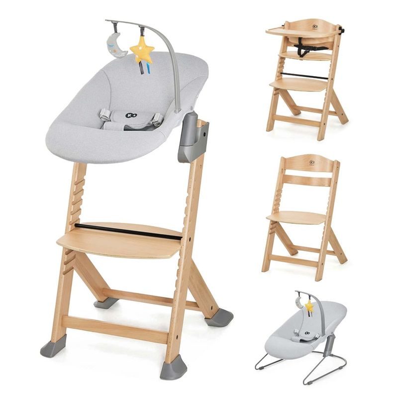 KINDERKRAFT - Silla de comer evolutiva 4 en 1 Enock Natural + Calmee