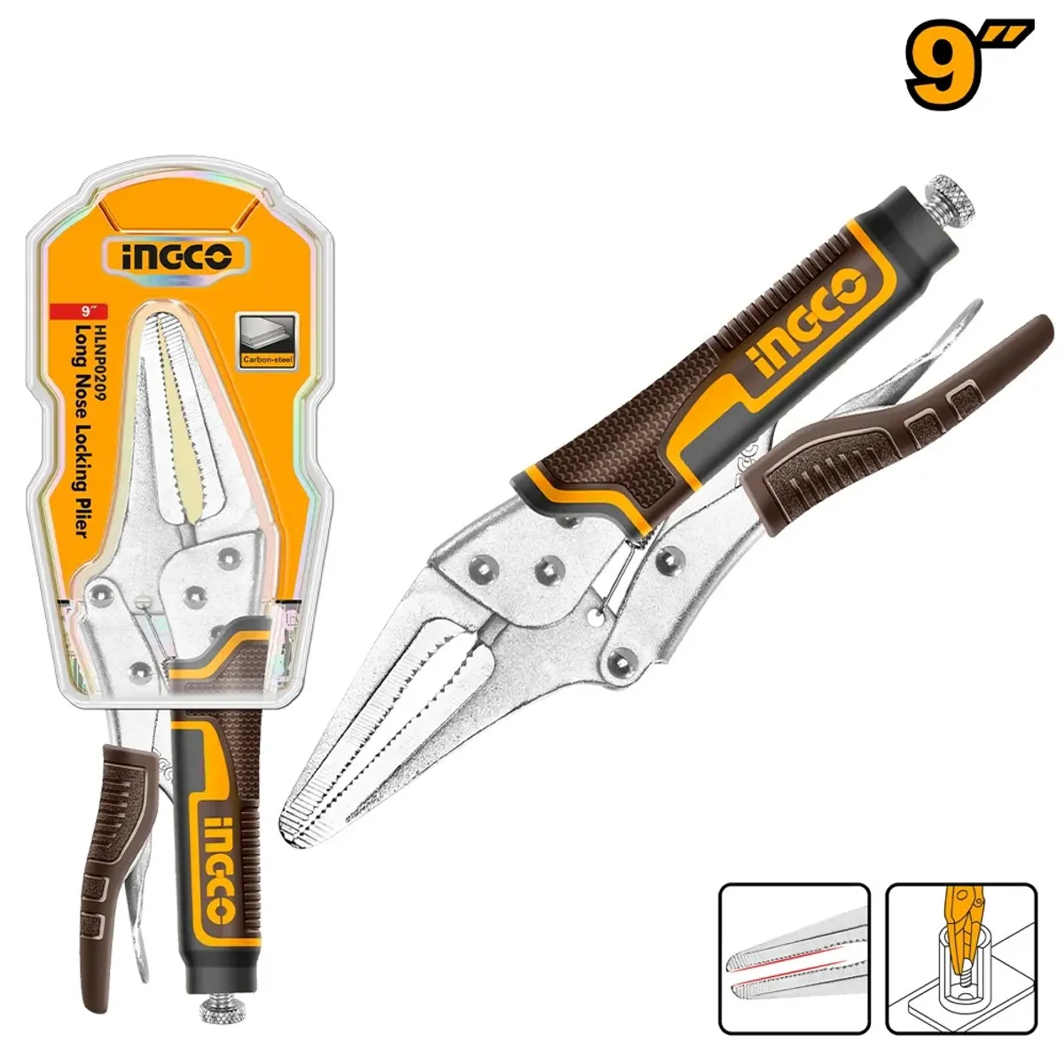 INGCO - ALICATE LLAVE CAIMAN 9 PULG PUNTA LARGA HLNP0209 INGCO