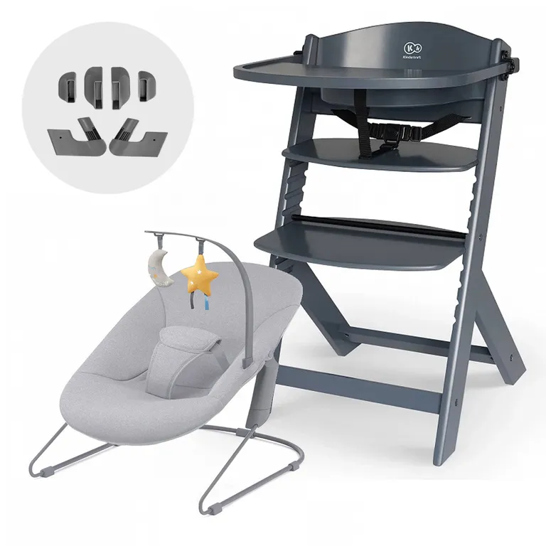 Silla de comer evolutiva 4 en 1 Enock Gris + Calmee