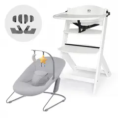 KINDERKRAFT - Silla de comer evolutiva 4 en 1 Enock Blanca + Calmee
