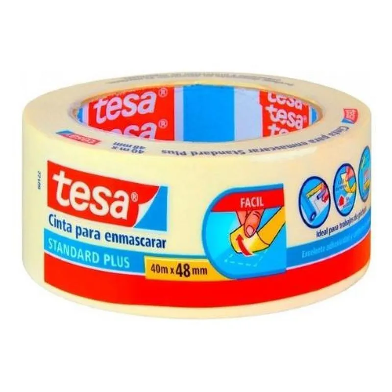 GENERICO - 3 Cintas De Enmascarar Masking Tape Tesa 40 Mts X 48 Mm