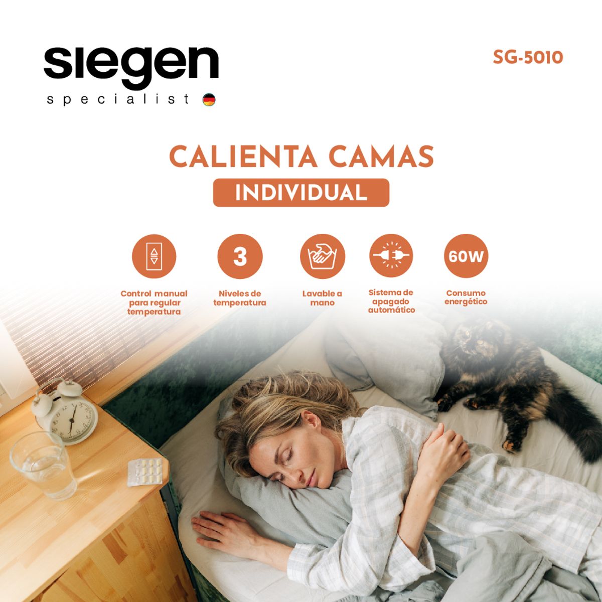SIEGEN - Calientacama Individual SG-5010