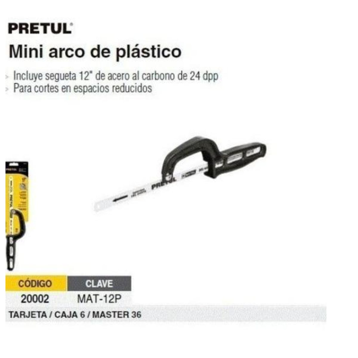PRETUL - Arco Sierra Pretul truper Mini  Mat-12p Mango Ergonomico