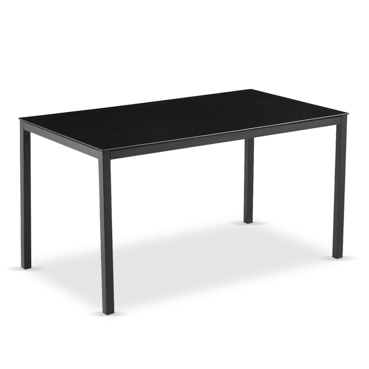 NOVAHUS - Mesa de Comedor Vidrio Negro 120x80x75cm