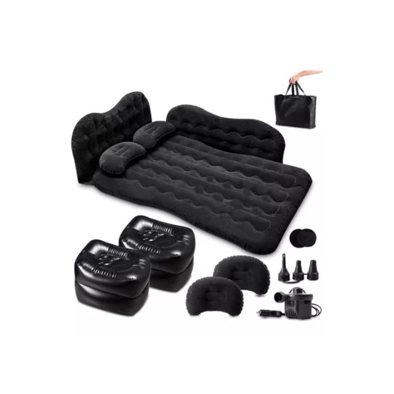 GENERICO - Colchón Para Auto Inflable + Compresor 12v Y 2 Almohadas