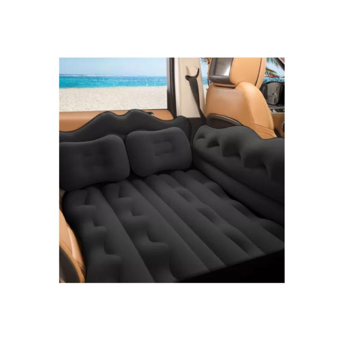 GENERICO - Colchón Para Auto Inflable + Compresor 12v Y 2 Almohadas