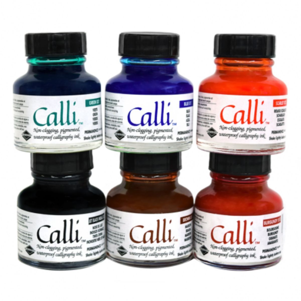GENERICO - Tinta para Caligrafía Daler Rowney Calli Set 6 Colores 1oz