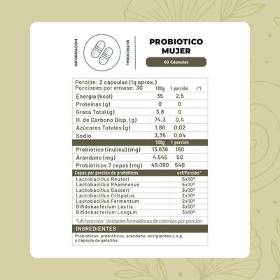 Imagen 2 del producto Probiótico Mujer 60 Cápsulas Karun Life