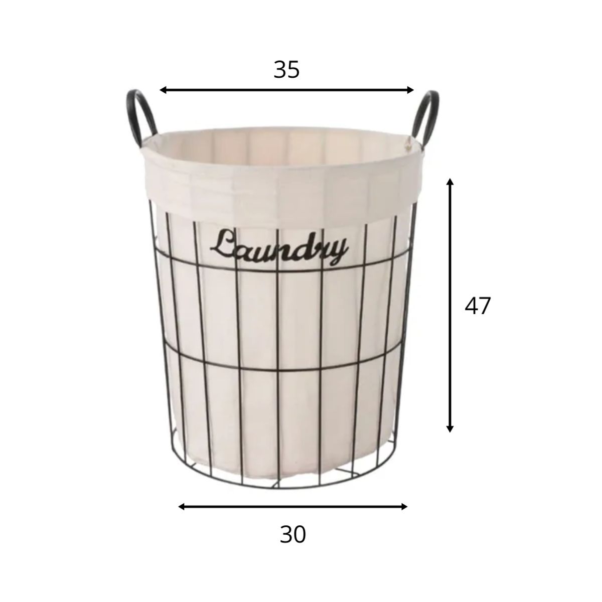 GENERICO - Canasto Organizador Laundry con Rejillas de Aluminio