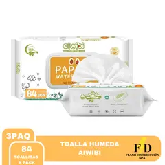 AIWIBI - TOALLAS HUMEDAS PAPAYA 999% AGUA PACK 3X84UN