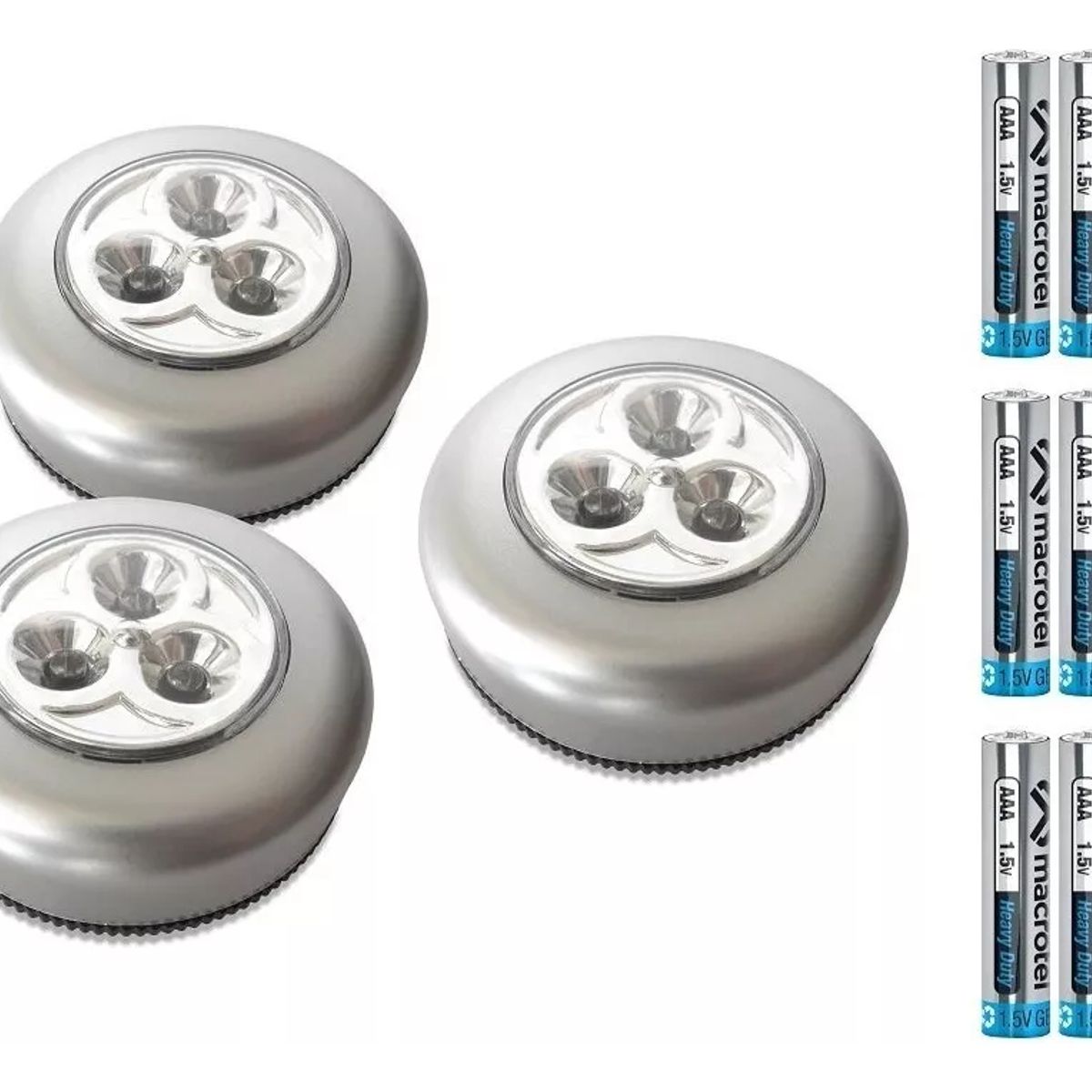 MACROTEL - Lámpara De Toque De 3 Led Pack De 3 Luces